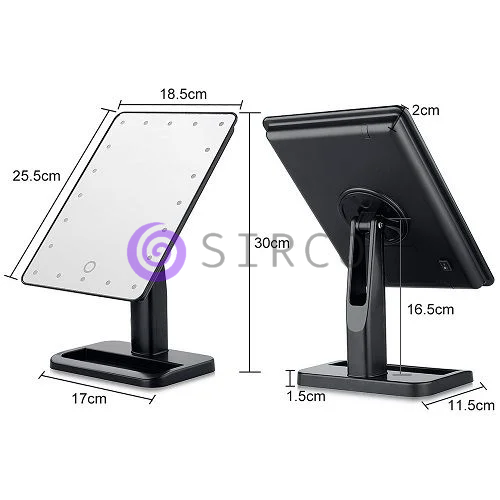 Косметичне дзеркало з підсвічуванням для макіяжу Large Led Mirror Чорне 07k04p033v1 фото