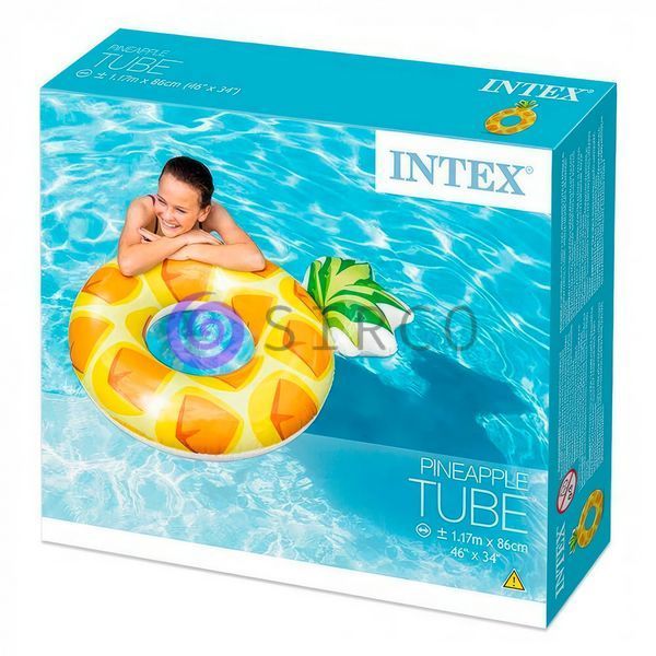 Пляжний надувний круг для моря і басейну Intex 56266 "Ананас" 117x86 см 02k12p234 фото