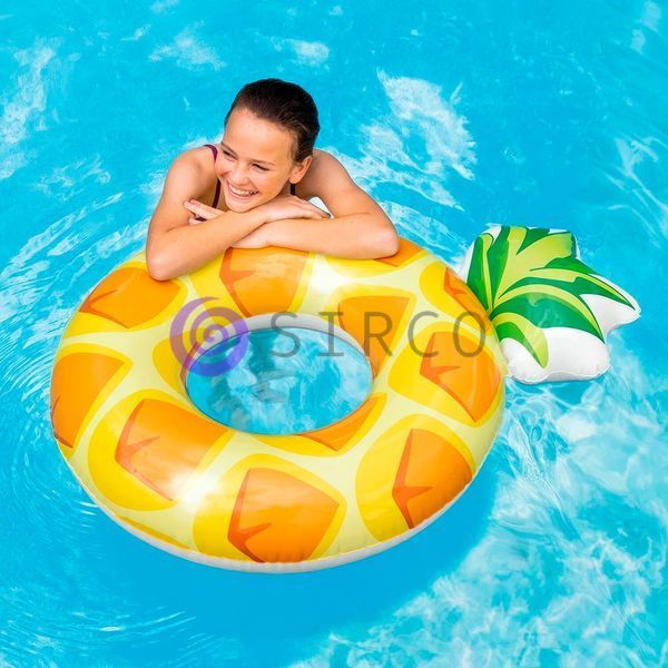 Пляжний надувний круг для моря і басейну Intex 56266 "Ананас" 117x86 см 02k12p234 фото