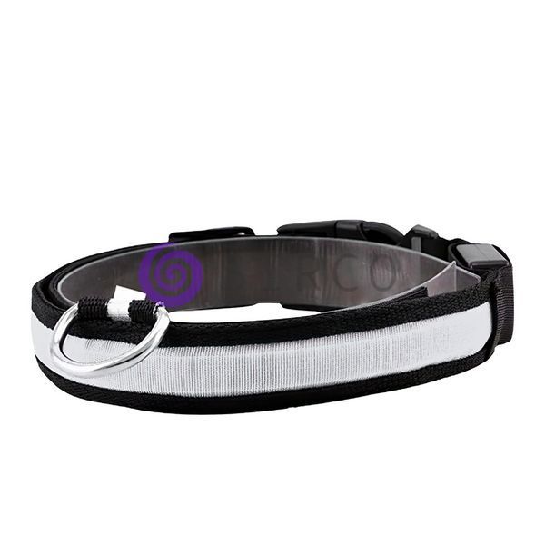 Нашийник для собак, що світиться USB GLOW RING бiлий S/205 05k05p055v4 фото