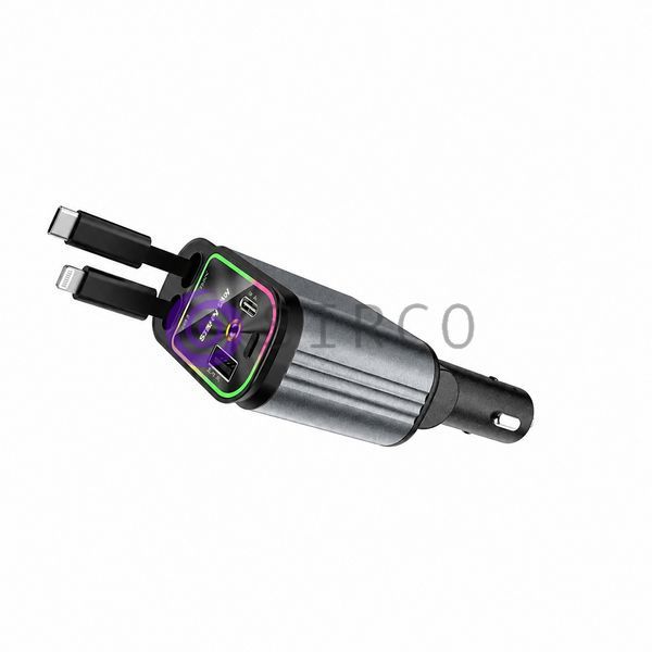 Автомобільна зарядка 4 в 1 26X-204 з USB-портами, швидким заряджанням і підсвіткою Зоряне небо (509/5091) 04k01p070 фото