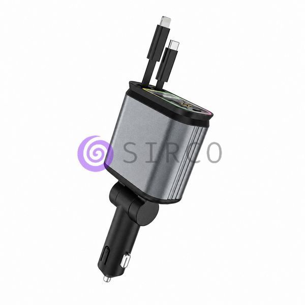 Автомобільна зарядка 4 в 1 26X-204 з USB-портами, швидким заряджанням і підсвіткою Зоряне небо (509/5091) 04k01p070 фото