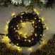 Новогодняя гирлянда-нить "Конус" 600 Led 25 м (черный провод, желтый+белый) 12k01p120 фото 1