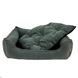 Велюровая лежанка для собак и кошек с мягкими бортами Mamo Pets Simple M 60х45см Темно-серая 05k01p030v2 фото 2