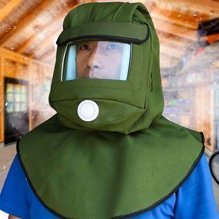 Защитная маска для пескоструйных работ от пыли и абразивных частиц со стеклянной маской 1600 (JS) 14k03p073 фото