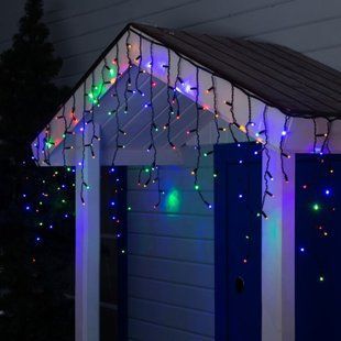 Новогодняя гирлянда Бахрома 96 Led 3.5 м (черный провод, мульти) 12k01p116v3 фото