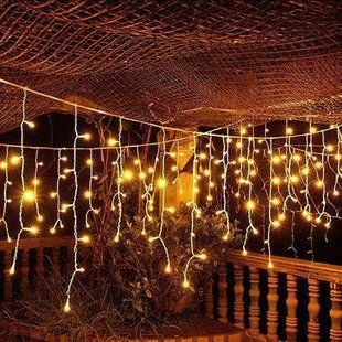 Новорічна гірлянда Xmas Бахрома прозорий провід 120 Led діодів (на коробці 200 led діодів) 3.5 * 0.45м Теплий білий 12k01p011v3 фото