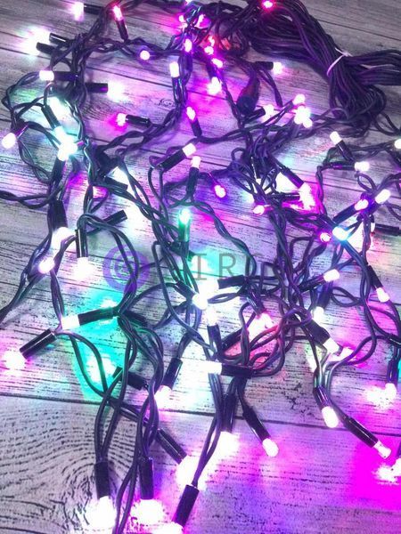 Новогодняя гирлянда Бахрома 96 Led 3.5 м (черный провод, мульти) 12k01p116v3 фото