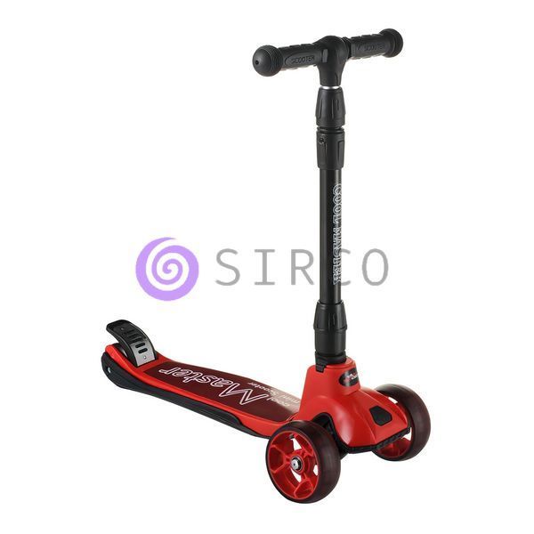 Детский трехколесный самокат со складным рулем и светящимися колесами Scooter X7 Черно-красный(ARSH) 13k01p014 фото