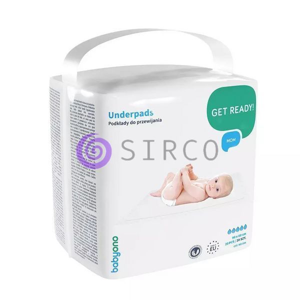 Одноразові гігієнічні поглинаючі пелюшки BabyOno 40х60 см 20шт упаковка (509) (SB) 03k17p214v1 фото