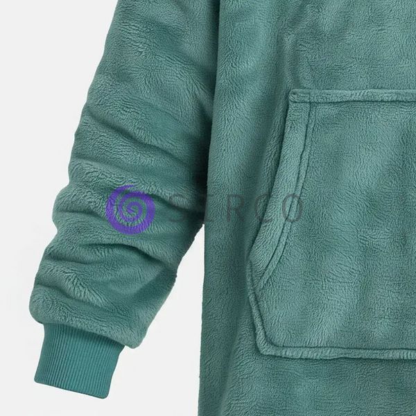 Тепла толстовка - плед худі з капюшоном HUGGLE HOODIE Зелений  01k06p001v2 фото