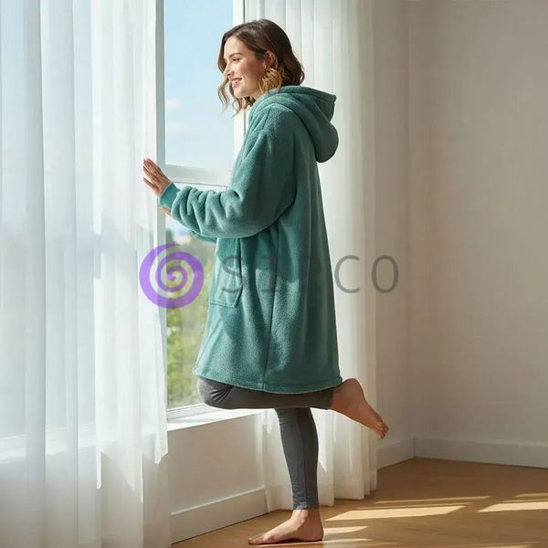 Тепла толстовка - плед худі з капюшоном HUGGLE HOODIE Зелений  01k06p001v2 фото