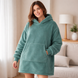Тепла толстовка - плед худі з капюшоном HUGGLE HOODIE Зелений  01k06p001v2 фото 1