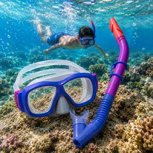 Набір для снорклінгу Bestway 24032 Hydro-Swim/Explora 2в1 &mdash; маска для плавання + трубка, дитячий 7+ Синій (AT) 02k10p506v1 фото