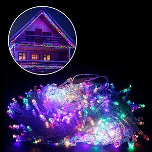Новогодняя гирлянда нить прозрачный провод XMAS Мультик 100 LED 12k01p023 фото