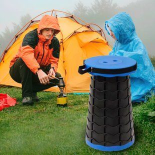 Складаний стілець для подорожей Telescopic stool розкладний телескопічний стілець блакитний 02k01p007v6 фото