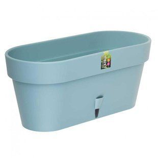 Овальний горщик для квітів з автополиванням &laquo;LATINA WINDOW BOX&raquo; 17*39,5см, 6,7л Нефрит (DRKJ) 09k07p068v1 фото