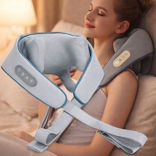 Масажер Massager of Neck для спини та шиї, ударний з підігрівом/Масажна накидка/Масажер для попереку(205/2808) 06k01p168 фото