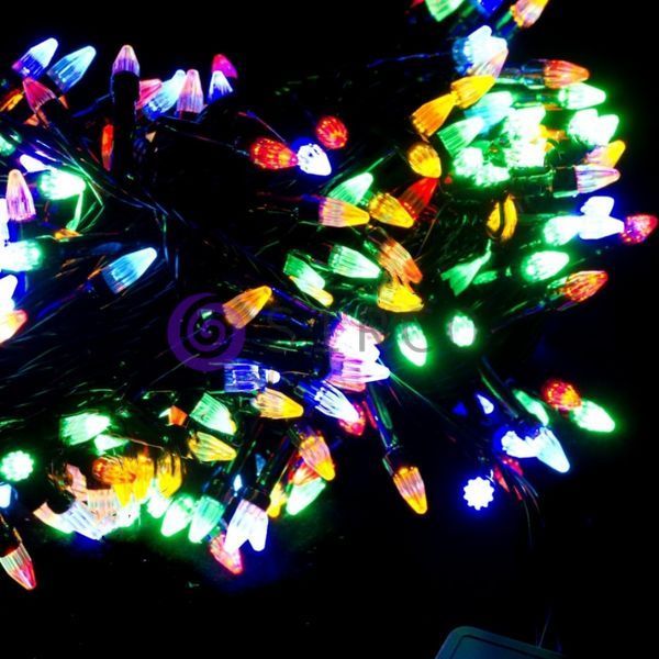 Гирлянда Дождик черный провод прозрачная коническая лампа 7м 320LED 320- SHORT-CURTAIN-7M-W (ЕМ) 12k01p144 фото