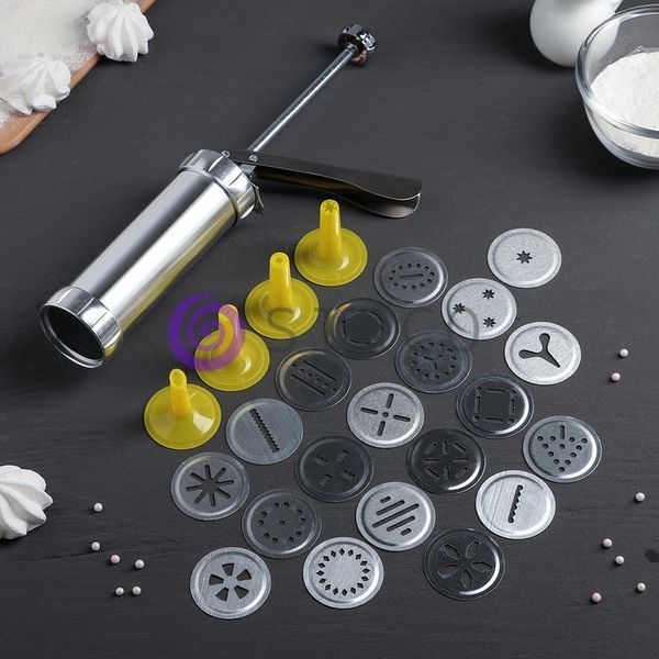 Кондитерський шприц-прес для печива 13 насадок, 8 сопел Cookie Set and Icing Set 10k09p037 фото