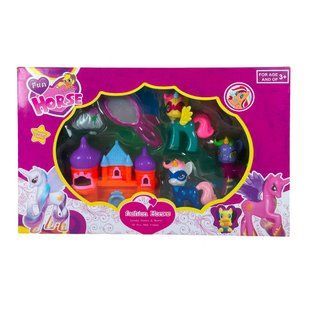 Детский набор фигурок-игрушек с единорогами, зеркальцем, замком &laquo;Fun lovely horse&raquo; (AHMD) 03k09p187 фото