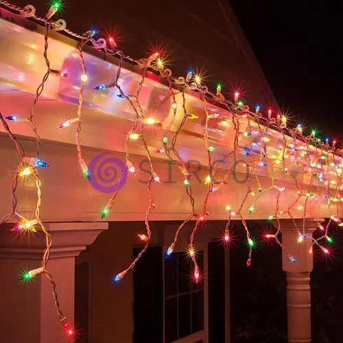 Новогодняя гирлянда Xmas Бахрома прозрачный провод 120 Led диодов (на коробке 200 led диодов) 3.5*0.45м Мультик 12k01p011 фото