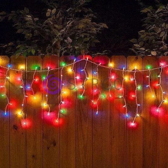 Новогодняя гирлянда Xmas Бахрома прозрачный провод 120 Led диодов (на коробке 200 led диодов) 3.5*0.45м Мультик 12k01p011 фото