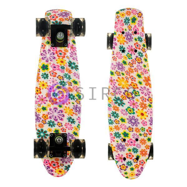 Penny Board Квиты скейт 25 см со светящимися колесами, до 80 кг двусторонняя расцветка 13k03p007v4 фото