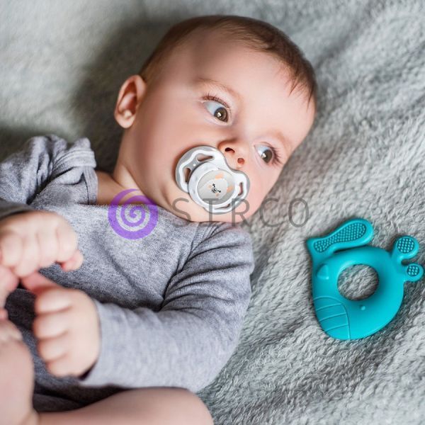 Дитячий силіконовий ортодонтичний прорізувач для зубів Babyono "Кіт Чук" Блакитний (935/01) (SB) 03k17p349 фото