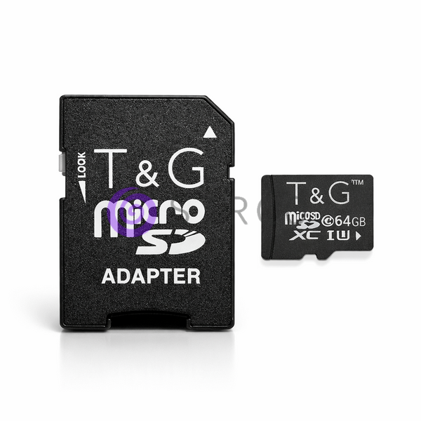 Карта пам'яті microSD Touch&Go 64 ГБ Class 10 з адаптером SD для смартфона, камери, планшета 11k06p102 фото