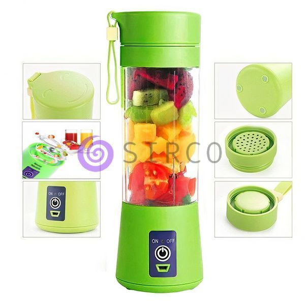 Блендер ручной для полосы Smart Juice Cup Fruits USB 4 ножа (Зеленый)/EL-03-4/237 10k01p045v1 фото