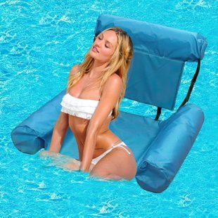 Надувное складное кресло матрас Inflatable Floating Bed Голубой 02k01p059v4 фото