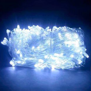 Новогодняя гирлянда прозрачный провод XMAS Белая нить 400 LED (28 метров) 12k01p027v3 фото