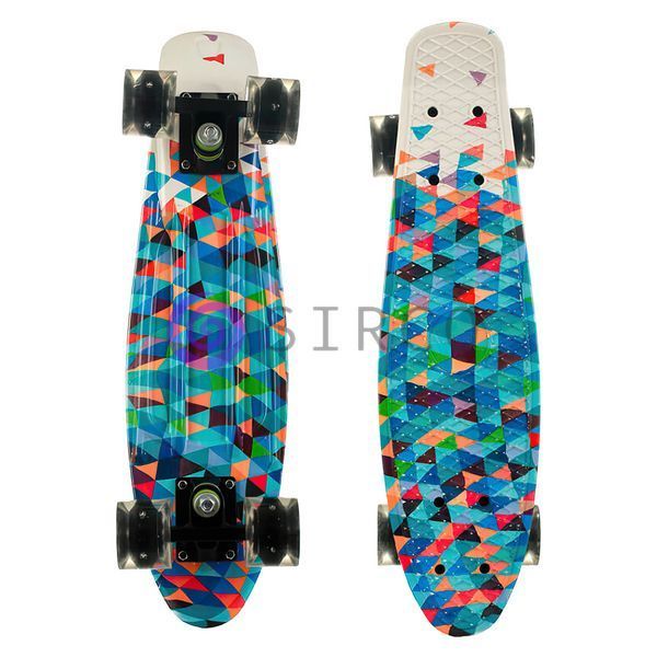 Penny Board Блакитний скейт 25 см з колесами, що світяться, до 80 кг двостороннє забарвлення 13k03p007v12 фото