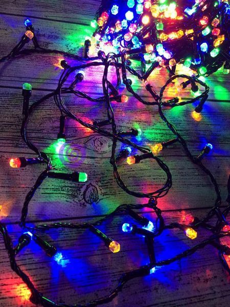 Новорічна гірлянда-нить "Кристал" 400 Led 15 м (чорний дріт, мульти) 12k01p123 фото