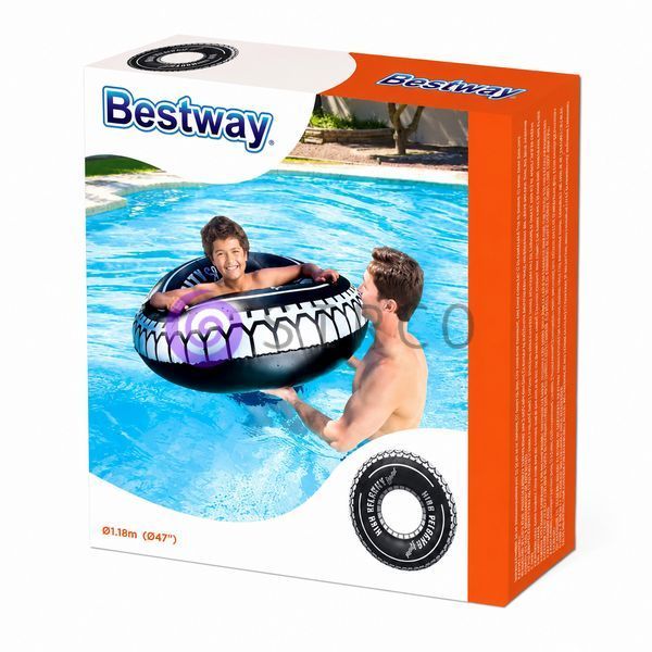 Великий надувний круг BestWay 36102 Шина 119 см з ручками для басейну моря та літнього відпочинку (AT) 02k10p497 фото