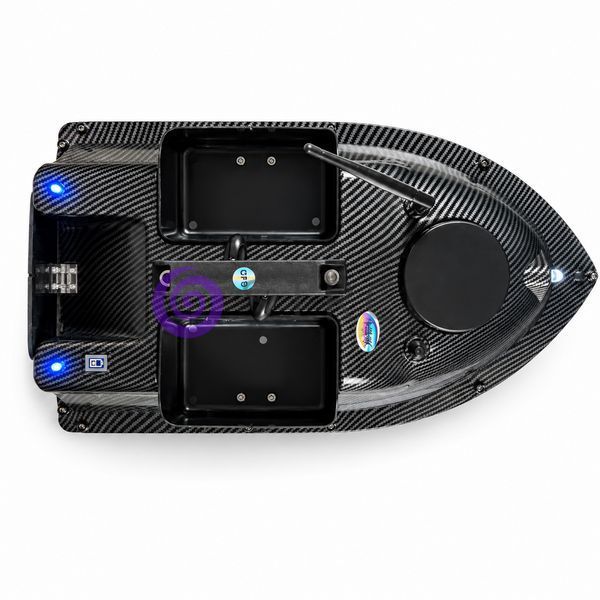 Радіокерований прикормочний кораблик V18 GPS 12000mAh для риболовлі із завезенням підгодовування чорний карбон(КР) 02k04p610 фото