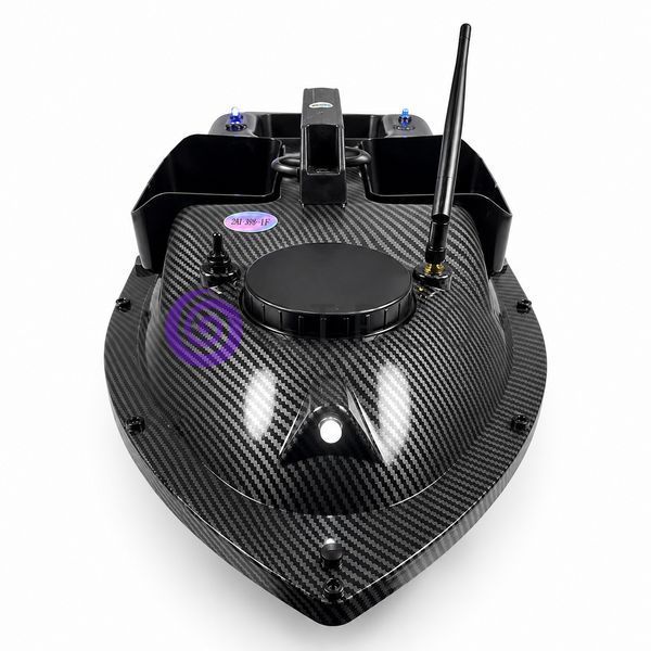 Радіокерований прикормочний кораблик V18 GPS 12000mAh для риболовлі із завезенням підгодовування чорний карбон(КР) 02k04p610 фото
