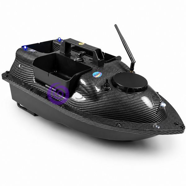 Радіокерований прикормочний кораблик V18 GPS 12000mAh для риболовлі із завезенням підгодовування чорний карбон(КР) 02k04p610 фото