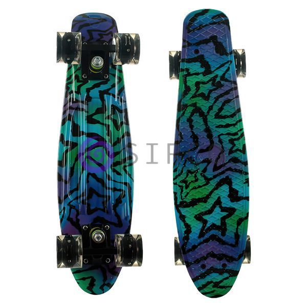 Penny Board Зiрки скейт 25 см з колесами, що світяться, до 80 кг двостороннє забарвлення 13k03p007v11 фото