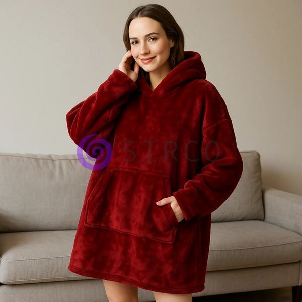 Толстовка - плед з капюшоном HUGGLE HOODIE BLANKET, плед з рукавами Червоний 01k06p001v7 фото