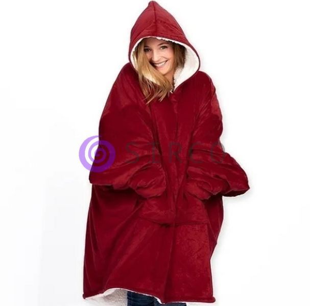 Толстовка - плед з капюшоном HUGGLE HOODIE BLANKET, плед з рукавами Червоний 01k06p001v7 фото
