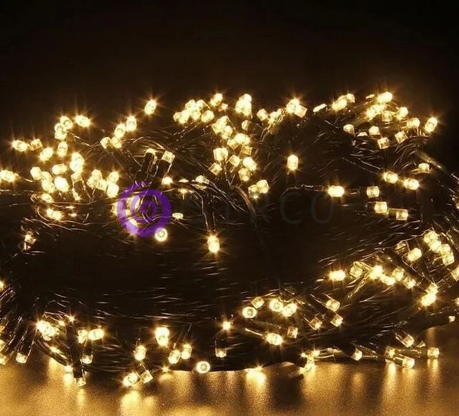 Новорічна гірлянда чорний провід XMAS Теплий Білий 400 LED (28метрів) 12k01p079v2 фото