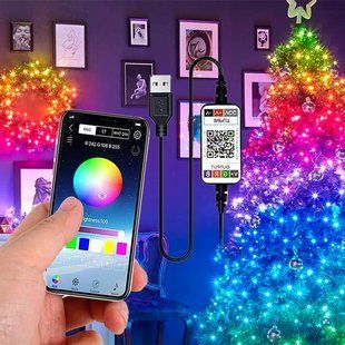 Умная новогодняя Bluetooth светодиодная LED гирлянда с приложением для телефона 3 метра (237) 12k01p097 фото