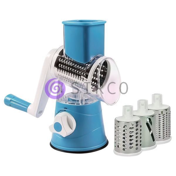 Ручна овочерізка мультислайсер SmartUS Kitchen Master Tabletop Drum Grater для овочів і фруктів, Блакитна (509/11339) 10k13p008v1 фото
