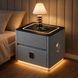 Смарт тумба QYJXF02 екошкіра з LED підсвічуванням, Bluetooth колонка, USB, бездротова зарядка, Сірий (Х59/17587) 01k04p300v2 фото 1