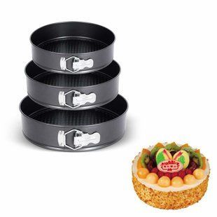 Набор круглых форм для выпечки разъёмных из 3шт 22/24/26 см(575) 10k12p021 фото