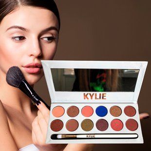 Набір тіней "KYLIE The Royal Peach Palette"/(12 кольорів + пензлик) 07k04p023 фото
