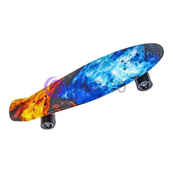 Скейт Пенни борд Best Board 24, колеса PU Сияющие Огонь и Лед/HA-713 13k03p010v8 фото