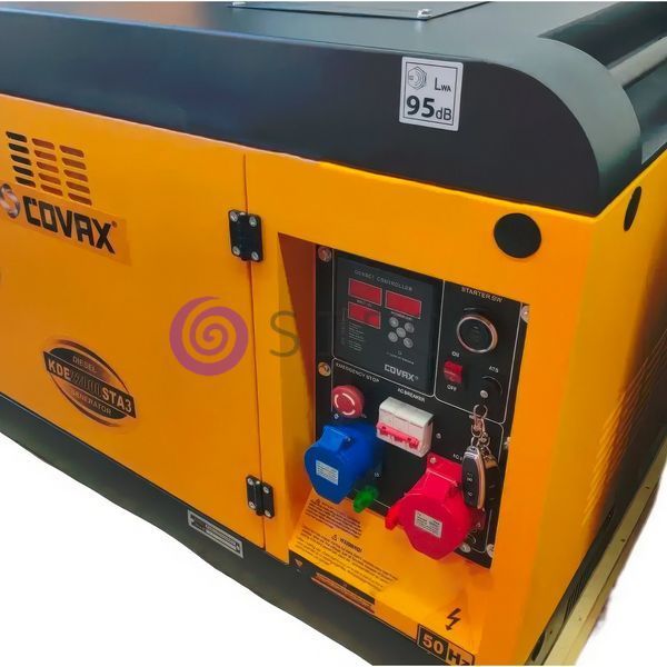 Дизельний генератор трифазний на колесах з пультом та стартстопом Covax KDE22000STA3 17кВт 21KVA (ISML) 04k06p043 фото